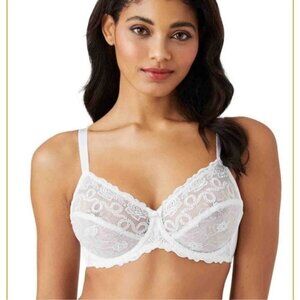 Wacoal Renaissance Rose White Lace Underwire Bra Women's 40D #85720